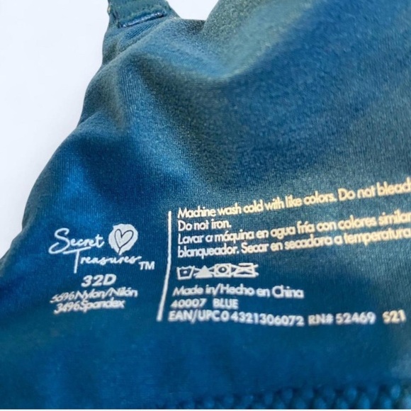 Secret Treasures Blue Seamless Bra with Criss-Cross Detail - Picture 4 of 5